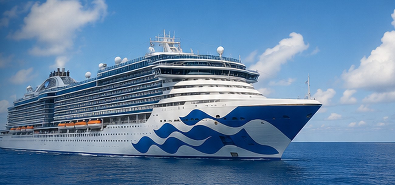 AI-generated cruise ship at sea